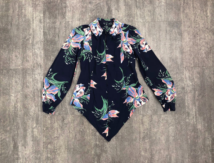 1940s cold rayon top . vintage zip front blouse