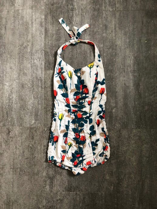1950s Catalina swimsuit . vintage 50s bathing suit . size xs to s