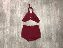 Load image into Gallery viewer, 1930s knit two-piece swimsuit . vintage 30s bikini . size s to m